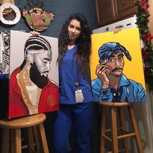 Nipsey and Tupac painting